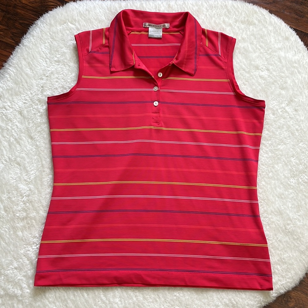 NIKE GOLF Ladies Sleeveless Striped Polo